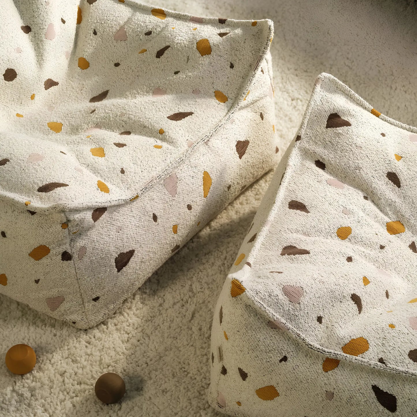 Wigiwama Saccosäck & Sittpuff Set, Terrazzo Marble