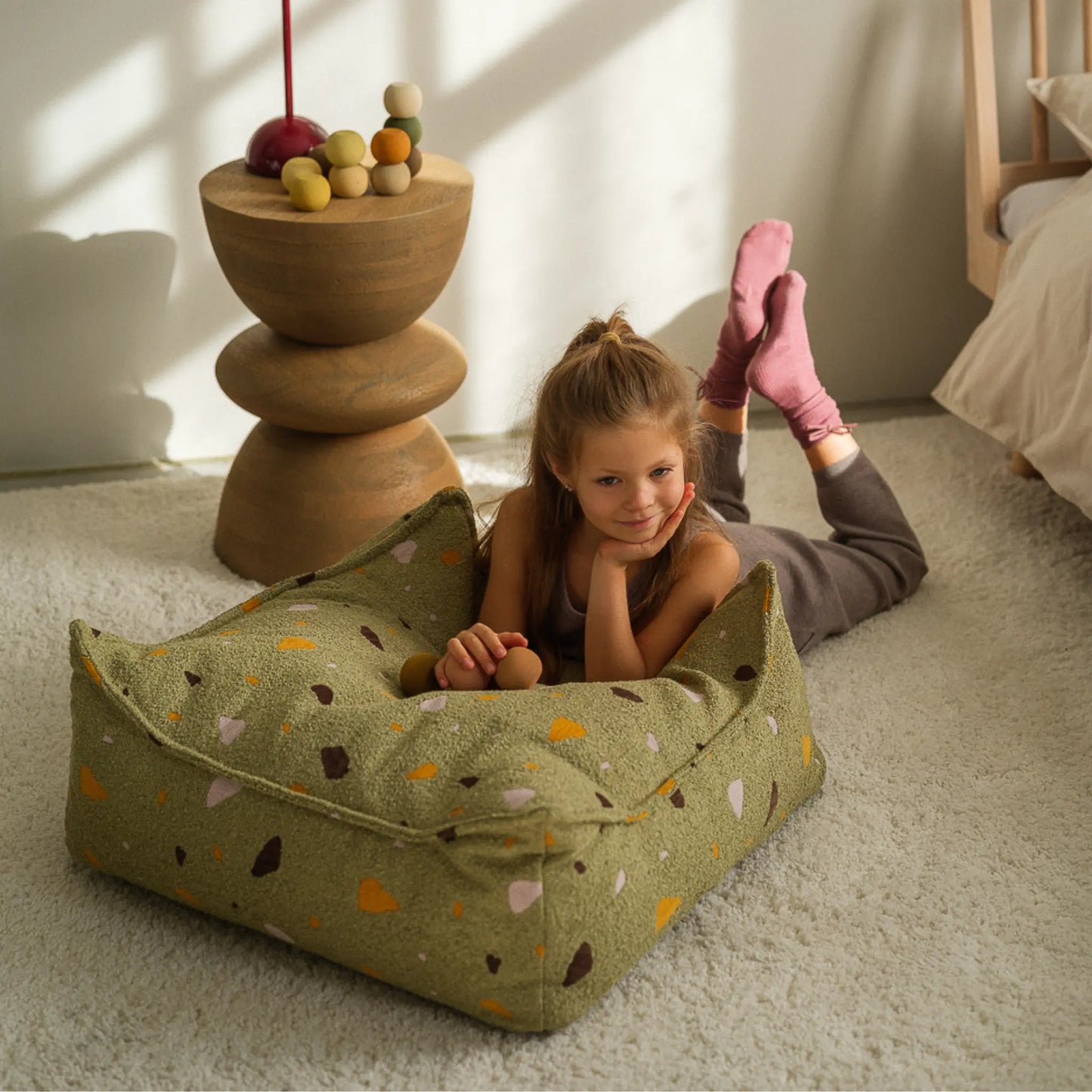 Wigiwama Sittpuff Fyrkantig, Terrazzo Moss