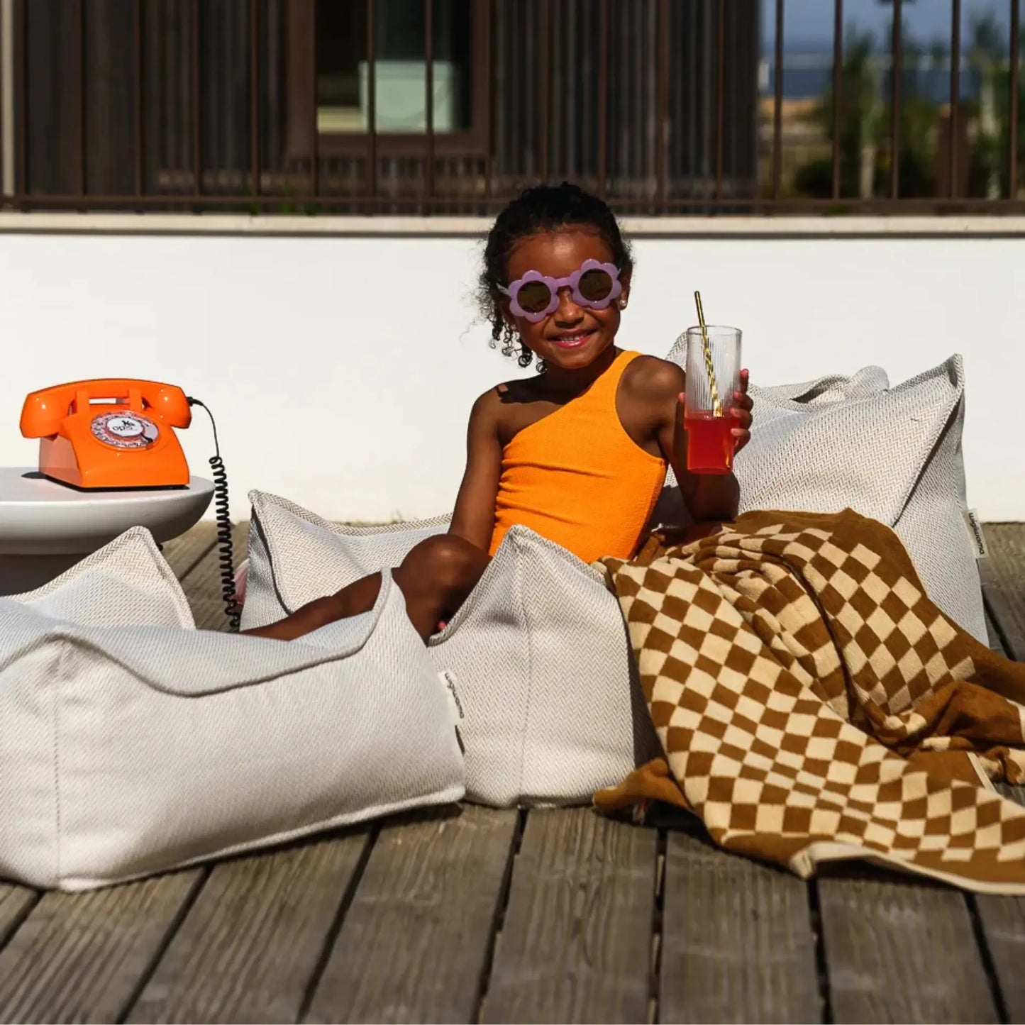 Wigiwama Saccosäck & Sittpuff Utomhus Set, Terra