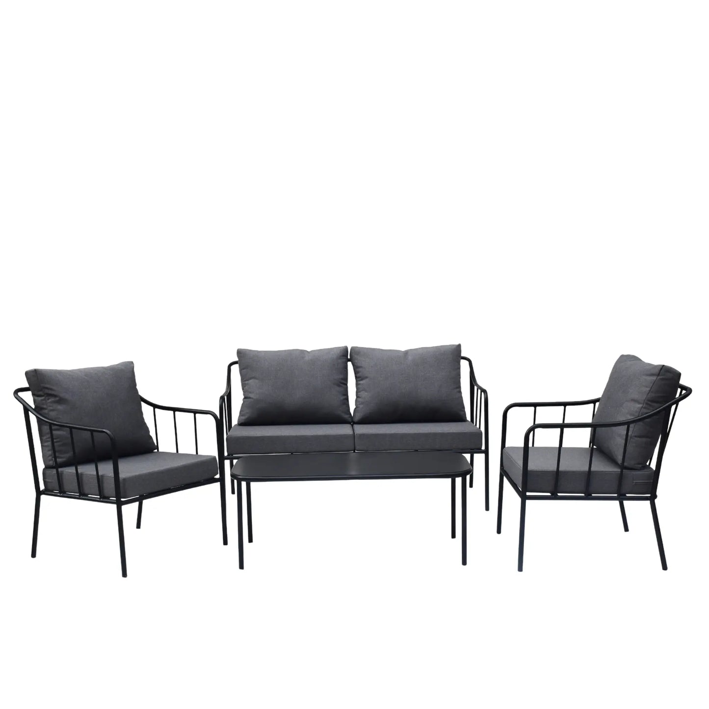 Wikholmform, Rimini Loungeset, Svart/Grå-Silvra Home