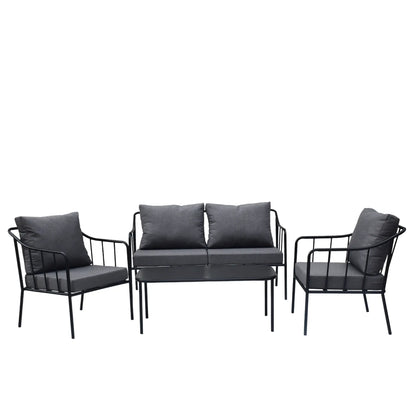 Wikholmform, Rimini Loungeset, Svart/Grå-Silvra Home