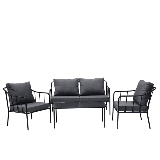 Wikholmform, Rimini Loungeset, Svart/Grå-Silvra Home