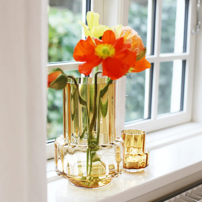 Ro Collection, Hurricane Reflections Ljuslykta/Vas, No. 26, Amber-Silvra Home